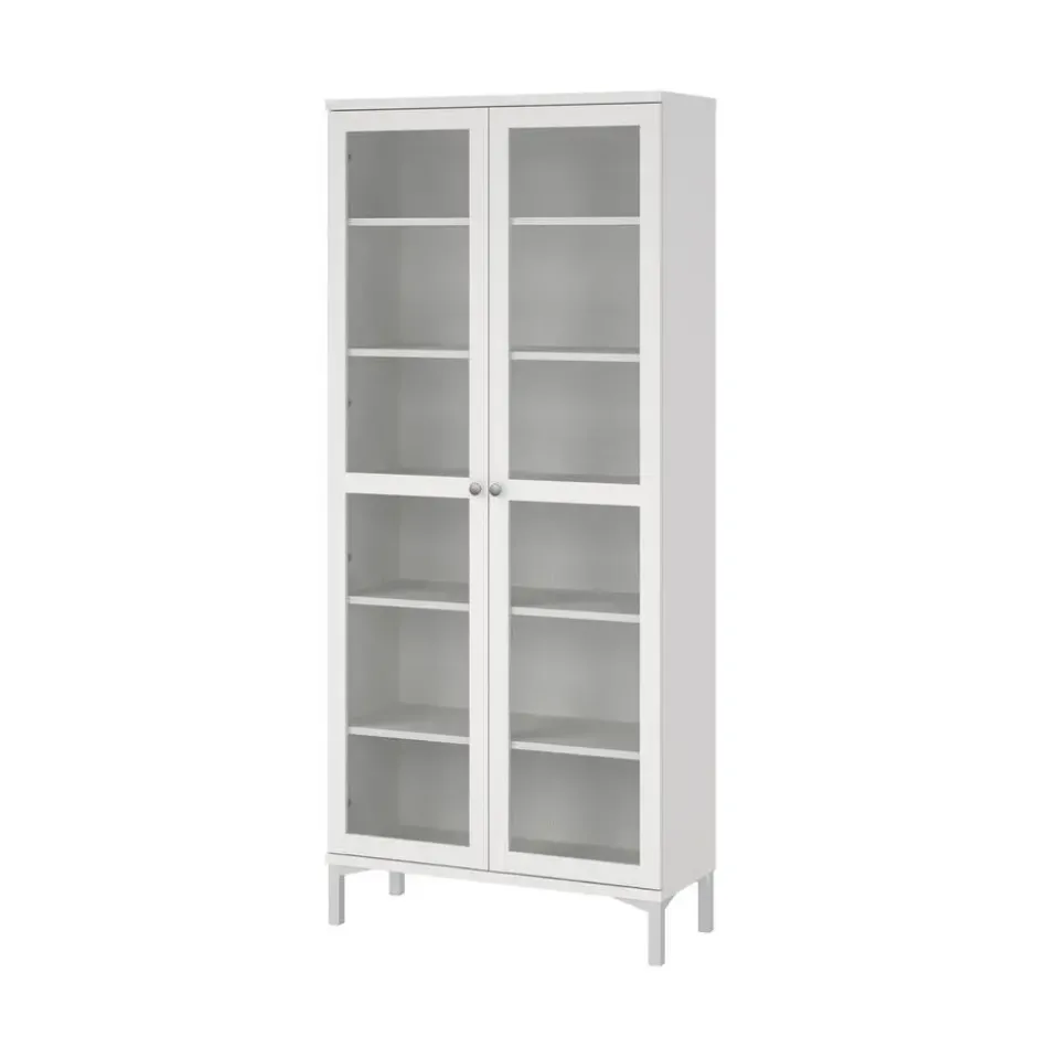 Vitrinekast Wit - 90x40x200cm - Roma