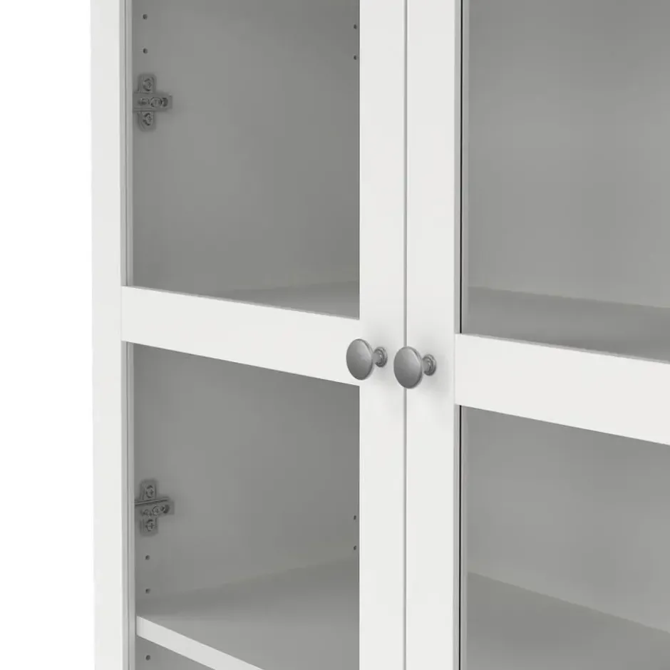 Vitrinekast Wit - 90x40x200cm - Roma