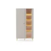 Vitrinekast YESINIA - 100 cmx44.8 cmx189 cm - Beige Glas Hout paneel