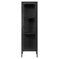 Vitrinekast Zwart Metaal - 1 Deur - 40x35x140cm - Brisbane