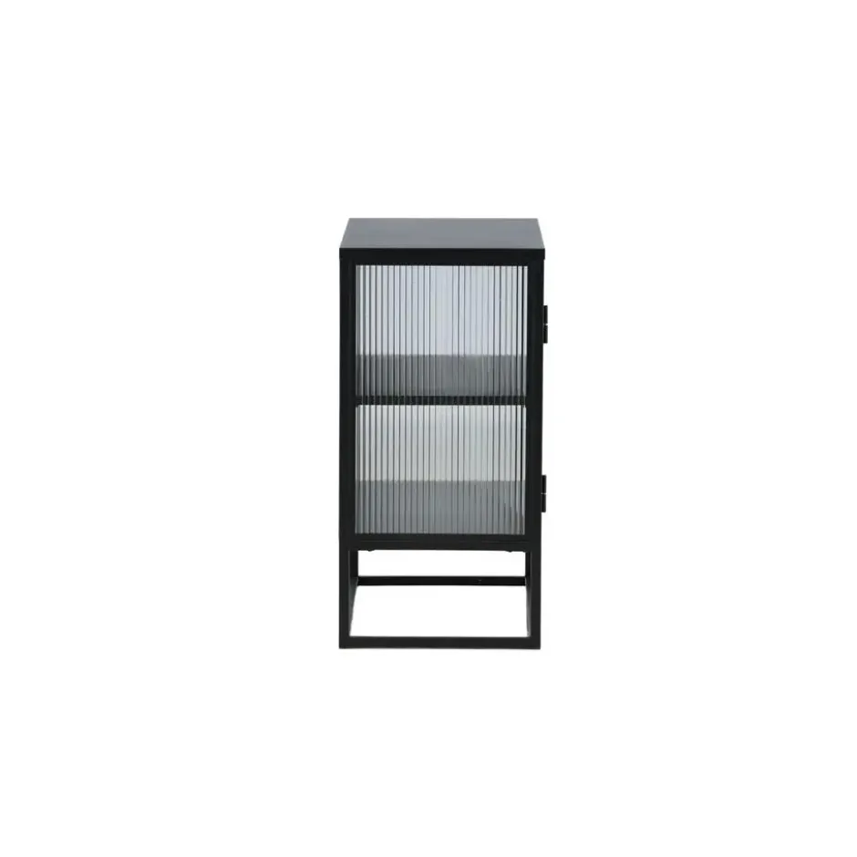 Vitrinekast Zwart Staal - 70x40x80cm - Garis