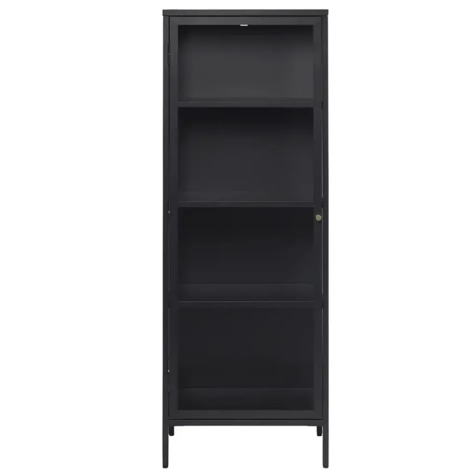 Vitrinekast Zwart - 40x57,5x160cm - Metaal - Kast Carmel