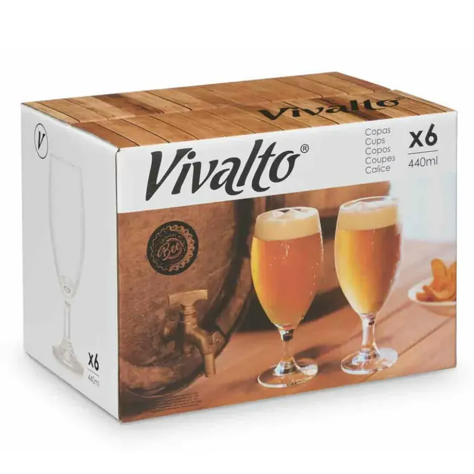 Vivalto Bierglazen - Executive Flutes - glas - 6x - 440 ml