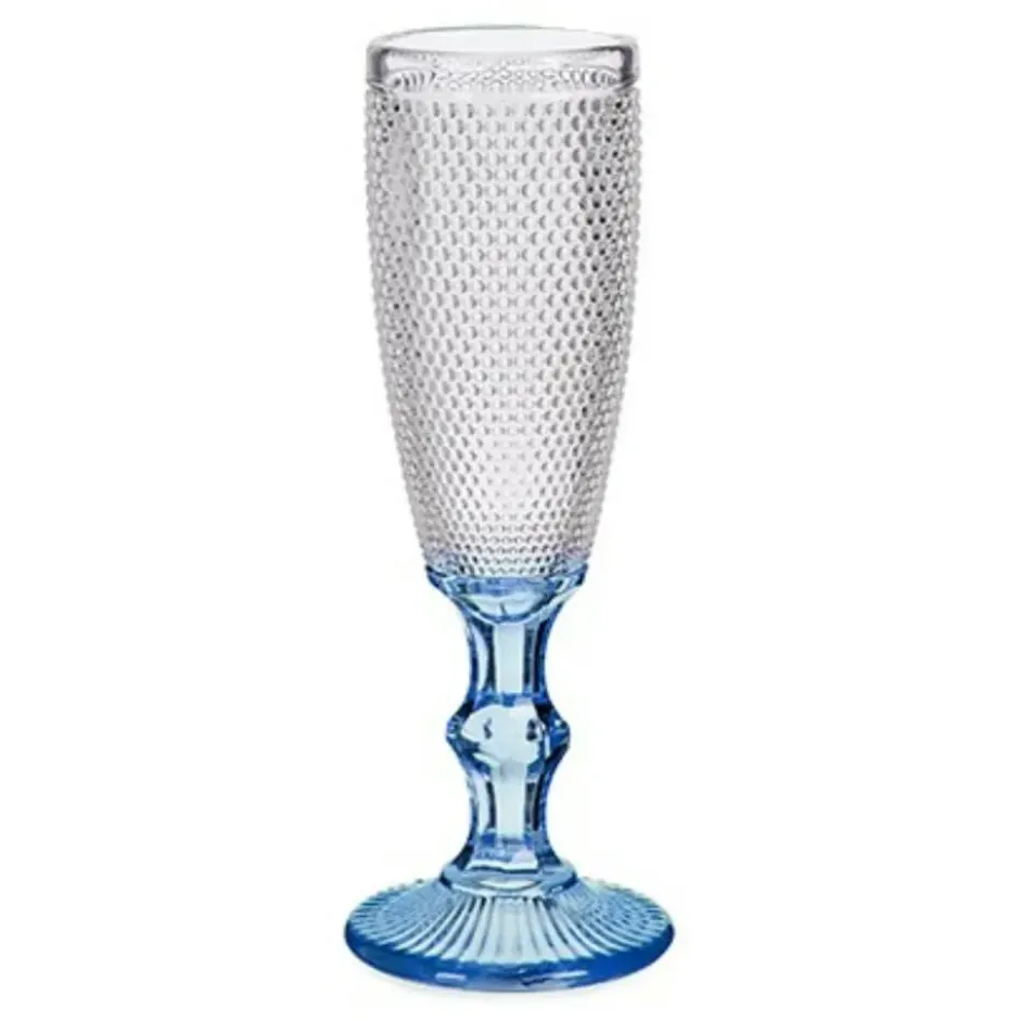 Vivalto Champagneglazen Monaco serie - 6x blauwe voet 180 ml