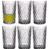 Vivalto Drinkglazen Diamonds - grijs glas - 6x - 370 ml
