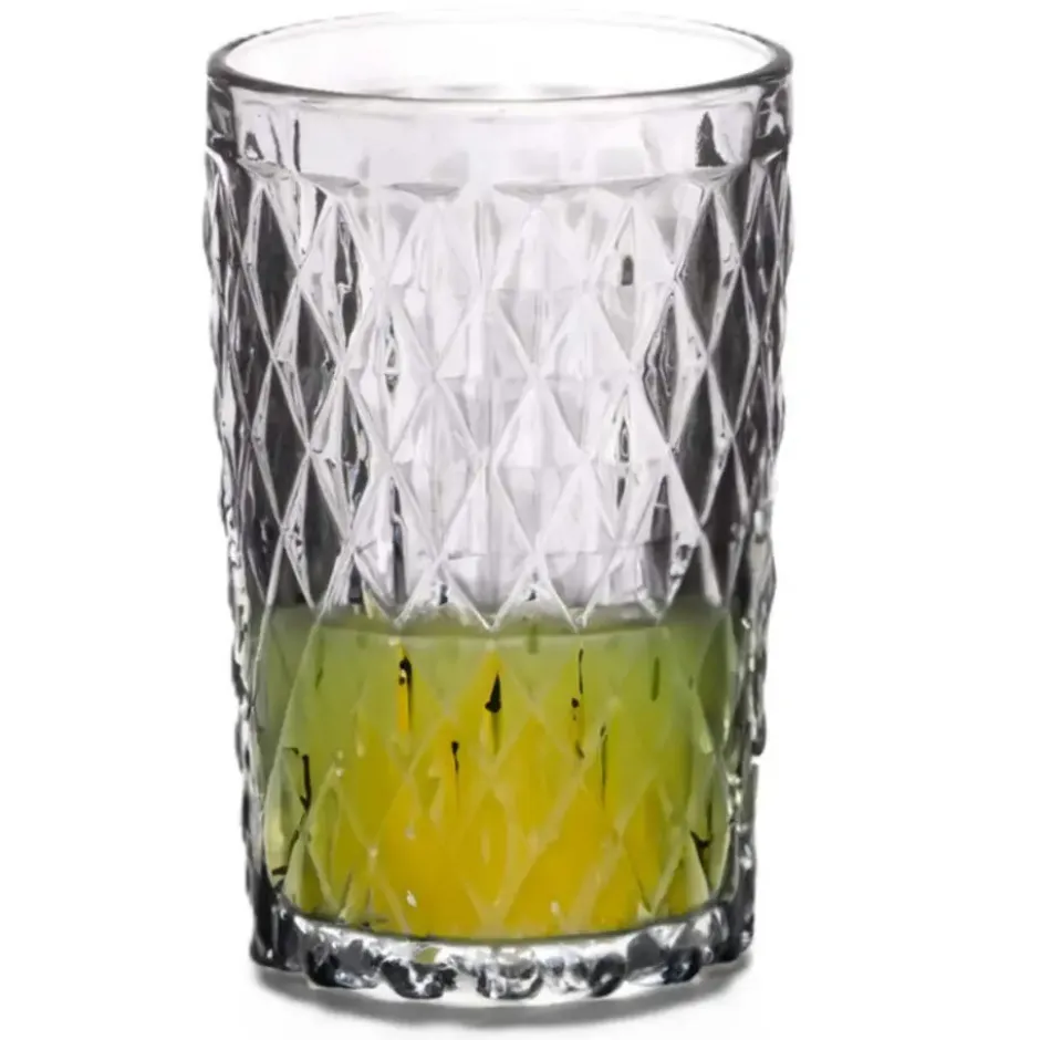 Vivalto Drinkglazen Diamonds - grijs glas - 6x - 370 ml