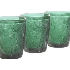 Vivalto Drinkglazen Tropical Palms - groen - 6x - 300 ml