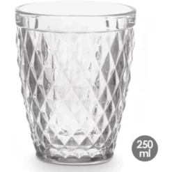 Vivalto Drinkglazen/waterglazen Diamonds - glas - 6x - 250 ml