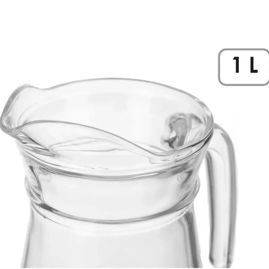 Vivalto schenkkan/water/wijn karaf - glas - transparant - 1000 ml