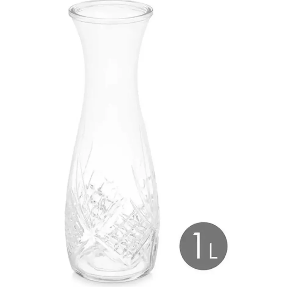 Vivalto schenkkan/water/wijn karaf - glas - transparant - 1000 ml