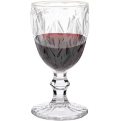 Vivalto Wijnglazen - 6x - kristal look - gouden rand - 254 ml