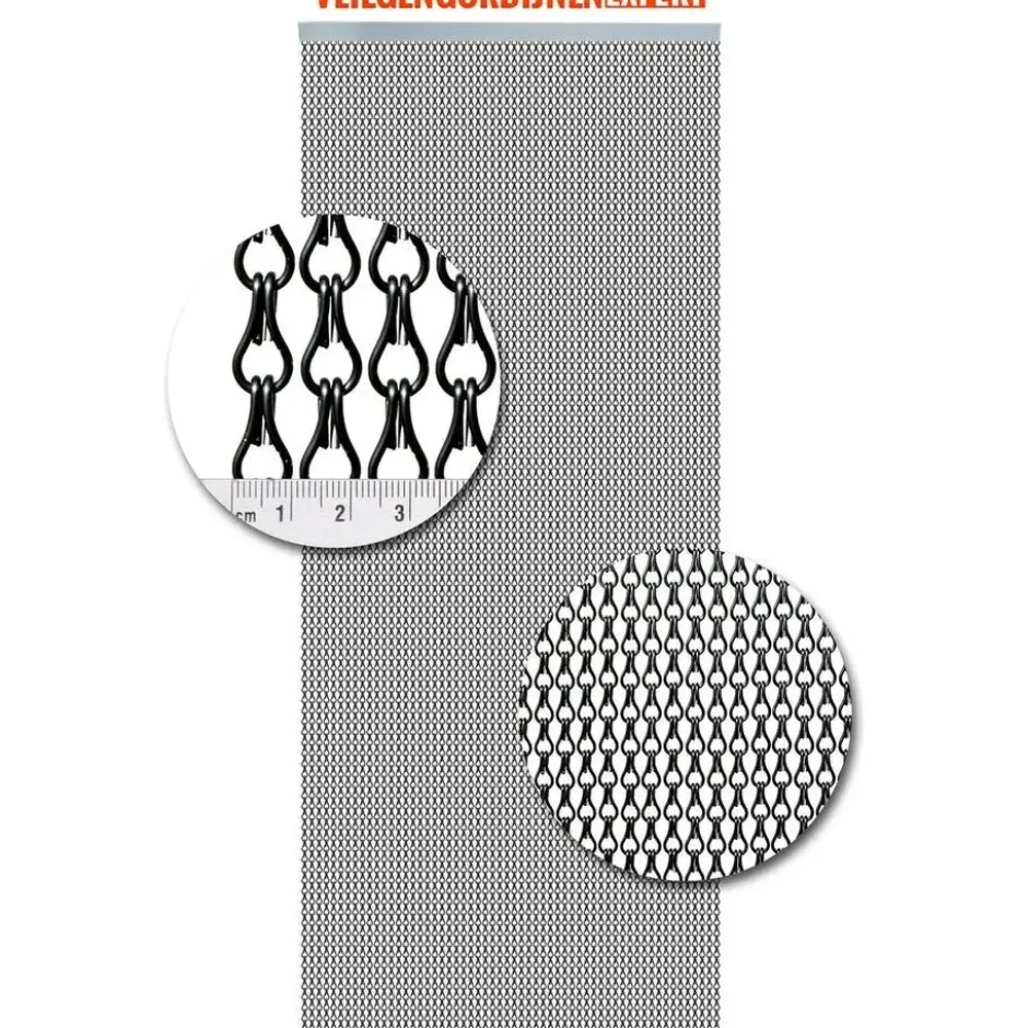 Vliegengordijn Aluminium 100 x240 cm Antraciet 90 x 210 cm Op het