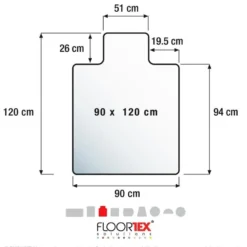 Vloerbeschermer met uitsparing - Antistatisch PVC - Tapijt - 90x120 cm