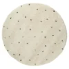 Vloerkleed Kinderkamer stip - Wit/Zwart - Dots - Interieur05 - Rond 120 Ø