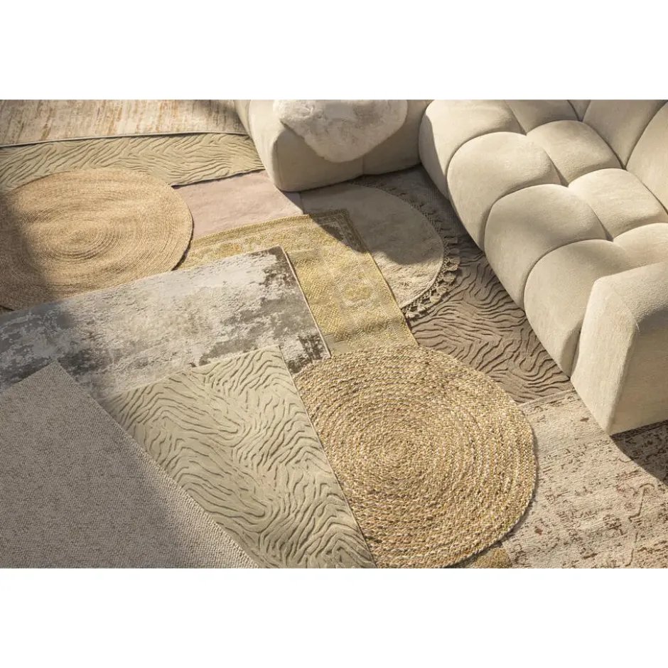 Vloerkleed Madras - naturel - Ø100 cm