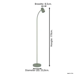 Vloerlamp Carlo - E14 - 170 cm - Groen - Kantelbaar