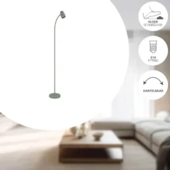 Vloerlamp Carlo - E14 - 170 cm - Groen - Kantelbaar