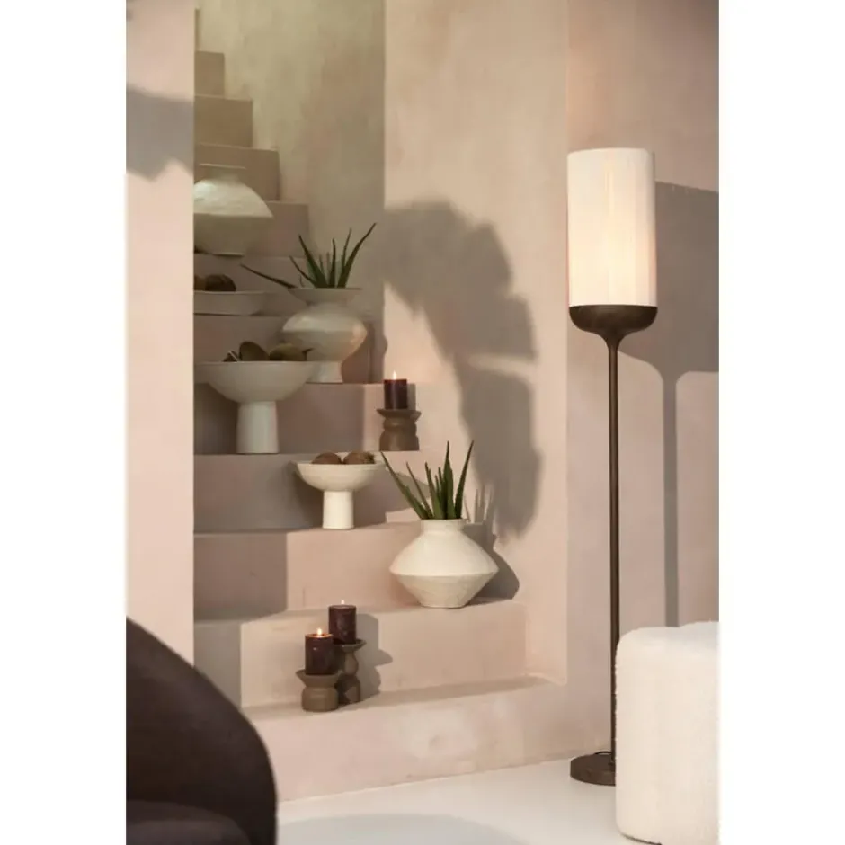 Vloerlamp Dania - Crème/Bruin - Ø23x159cm