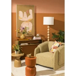 Vloerlamp Noah - naturel hout - 156xØ40 cm