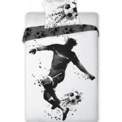 Voetbal Dekbedovertrek Pass - Eenpersoons - 140 x 200 cm - Katoen