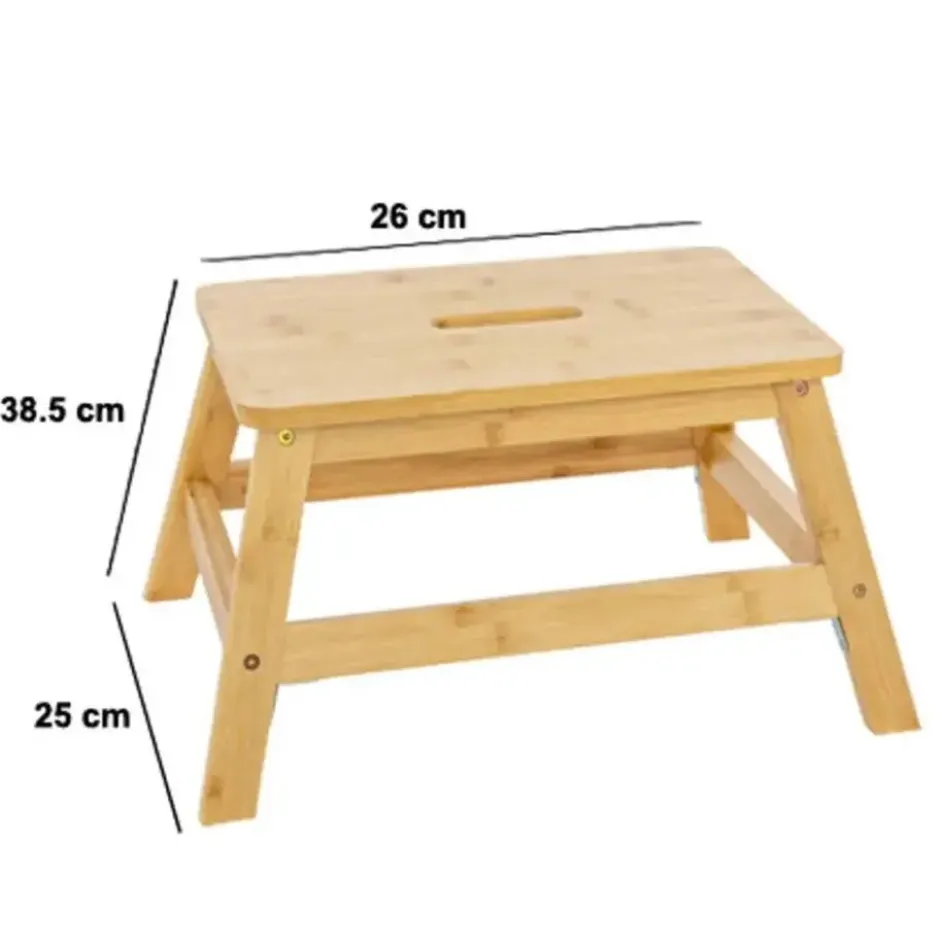 Voetenbankje/krukje - bamboe - 47 x 33 x 25 cm - max 150 kilo