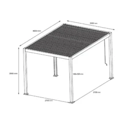 Vrijstaande pergola AMALFI - 400 cmx300 cmx250 cm - Antracietgrijs Metaal