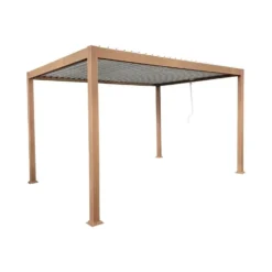 Vrijstaande pergola AMALFI - 400 cmx300 cmx250 cm - Natuurlijk donker Metaal