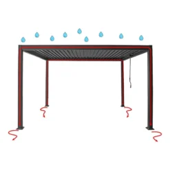 Vrijstaande pergola AMALFI - 400 cmx300 cmx250 cm - Natuurlijk donker Metaal