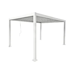 Vrijstaande pergola AMALFI - 400 cmx300 cmx250 cm - Wit Metaal