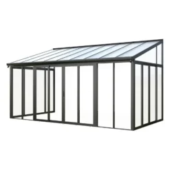 Vrijstaande pergola MATHILDA - 546 cmx277 cmx224 cm - Antracietgrijs Kunststof