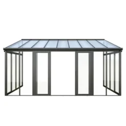 Vrijstaande pergola MATHILDA - 546 cmx277 cmx224 cm - Antracietgrijs Kunststof