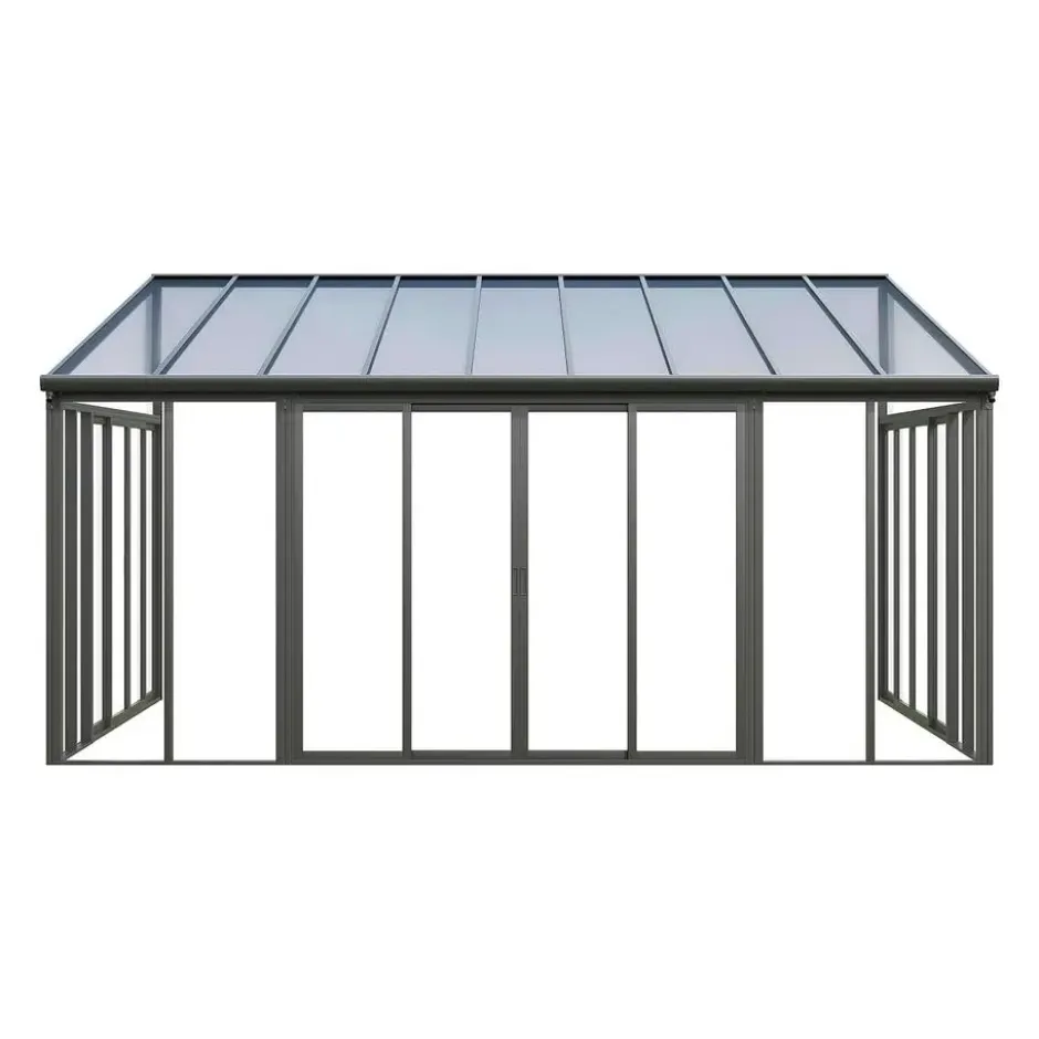 Vrijstaande pergola MATHILDA - 546 cmx382 cmx224 cm - Antracietgrijs Kunststof