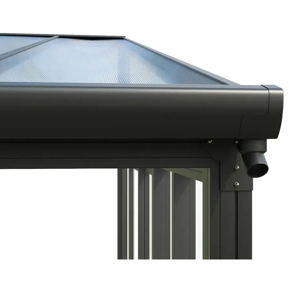 Vrijstaande pergola MATHILDA - 546 cmx382 cmx224 cm - Antracietgrijs Kunststof
