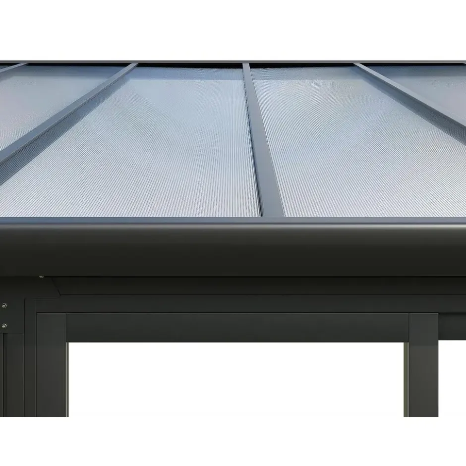 Vrijstaande pergola MATHILDA - 546 cmx382 cmx224 cm - Antracietgrijs Kunststof