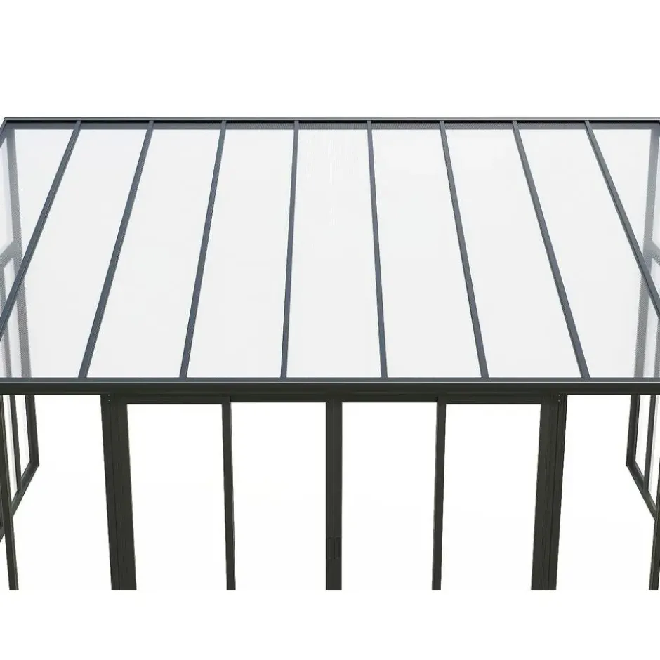 Vrijstaande pergola MATHILDA - 546 cmx382 cmx224 cm - Antracietgrijs Kunststof