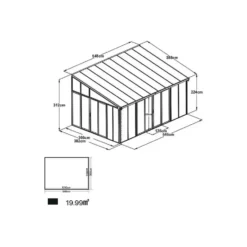 Vrijstaande pergola MATHILDA - 546 cmx382 cmx224 cm - Antracietgrijs Kunststof