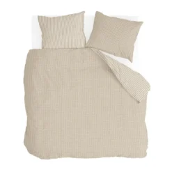 Walra - Dekbedovertrek Cozy Blocks - 200x220 cm - Zand