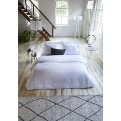Walra - Dekbedovertrek Subtile Stripes - 240x220 cm - Wit / Antraciet