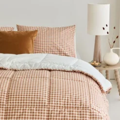 Walra - Dekbed zonder overtrek Cozy Check - 240x220 cm - Bruin / Off White