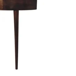 Wandgemonteerde kastanjehouten console zonder rugleuning, 1 lade, bruin