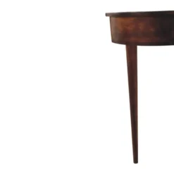 Wandgemonteerde kastanjehouten console zonder rugleuning, 1 lade, bruin