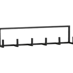 Wandhaak Aken 6 haaks - zwart - 12x50x8 cm