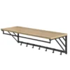 Wandkapstok - industriële look - 7 haken - 90x26x30 cm - lichte eik