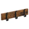 Wandkapstok met 6 Haken - compacte houten Muurkapstok - Vintage Bruin en Zwart