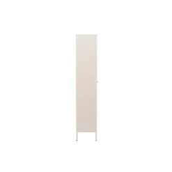 Wandkast Beige Metaal/Glas - 80x35x180cm - Lima