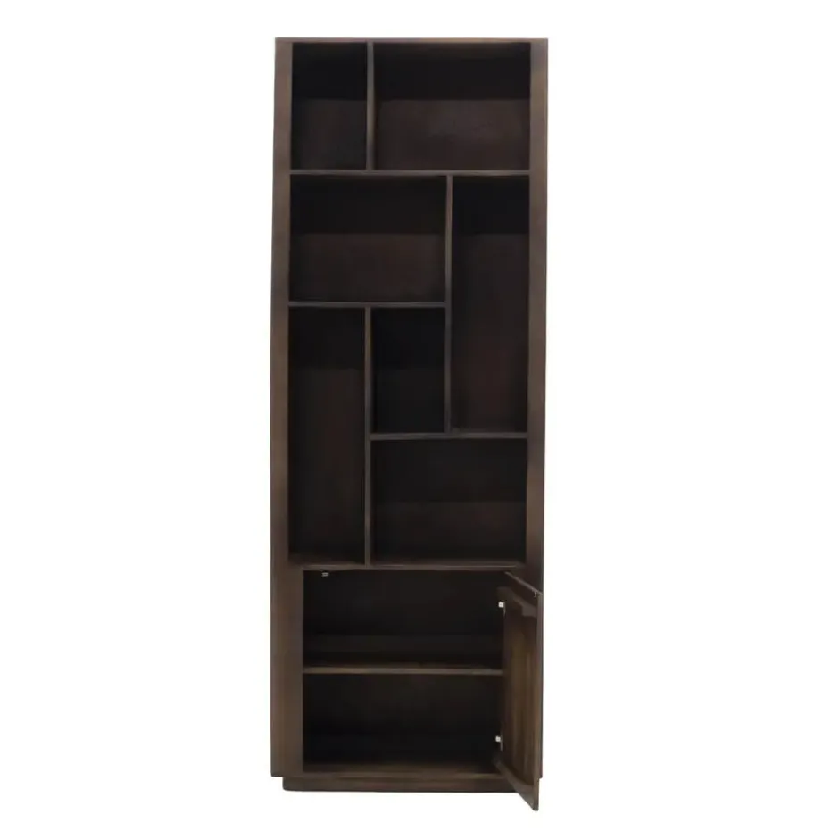 Wandkast Donkerbruin Mangohout - 80x45x220cm - Finn