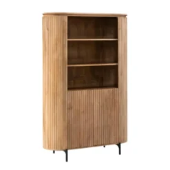 Wandkast Naturel Hout - 115x45x180cm - Solana