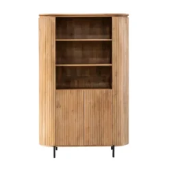 Wandkast Naturel Hout - 115x45x180cm - Solana