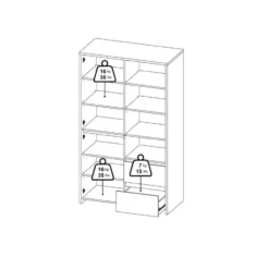 Wandkast Wit Hoogglans - 100x48x170cm - Next Jackson