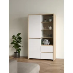 Wandkast Wit Hoogglans - 100x48x170cm - Next Jackson